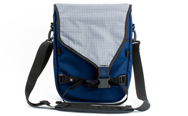 The Ristretto in Deep Blue (dark blue) 525 Ballistic with Northwest Sky (light grey with white grid) 200 Halcyon interior.
